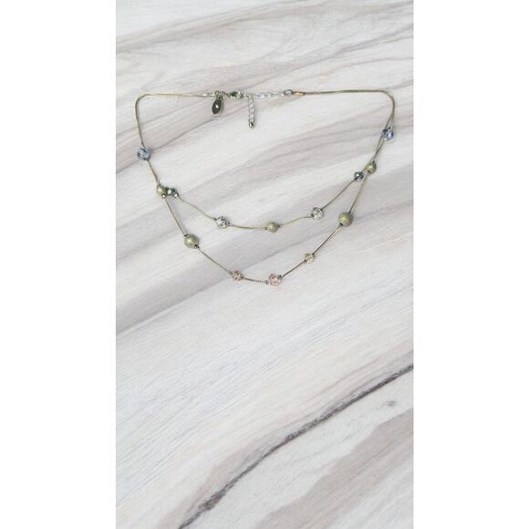 Ann Taylor Loft Beaded Layered Gold Tone Necklace - Picture 5 of 7